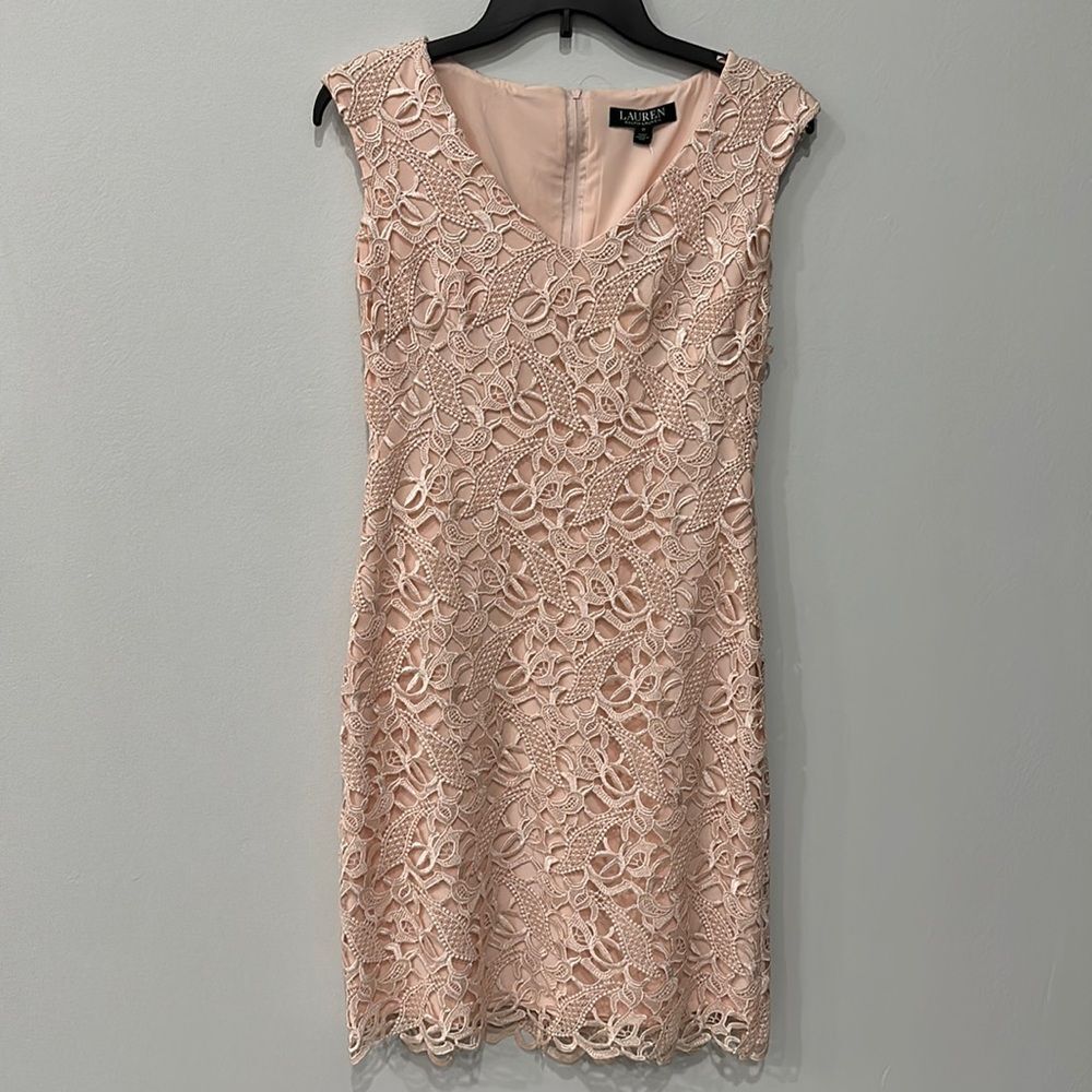 Ralph Lauren Women's Dress Pink/Rose Mist V-Neck Sleeveless Size 0